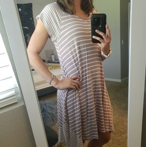 ☆lilac stripped knee length dress☆